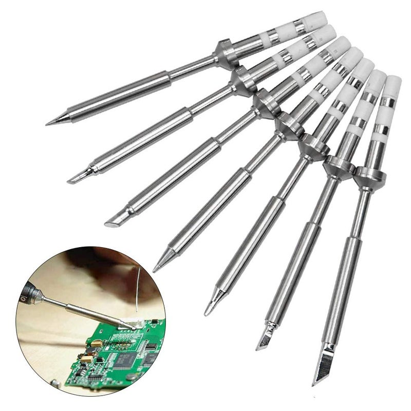 CfoPiryx 7 Types Mini Stainless Steel Soldering Iron Tip Replacement for TS100 Soldering Iron, Power Tool Electrician Various Models Replacement Part Easy Install (7pcs Soldering Tips) - Image 5